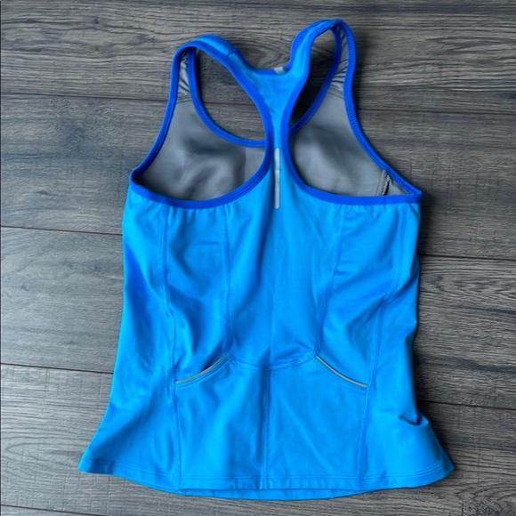 Nike Blue Fitted Racerback Tank Top - Picture 2 of 3